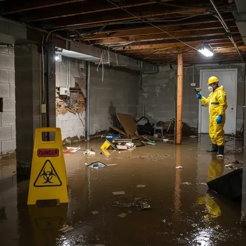 Flooded Basement Electrical Hazard in Craven County, NC Property