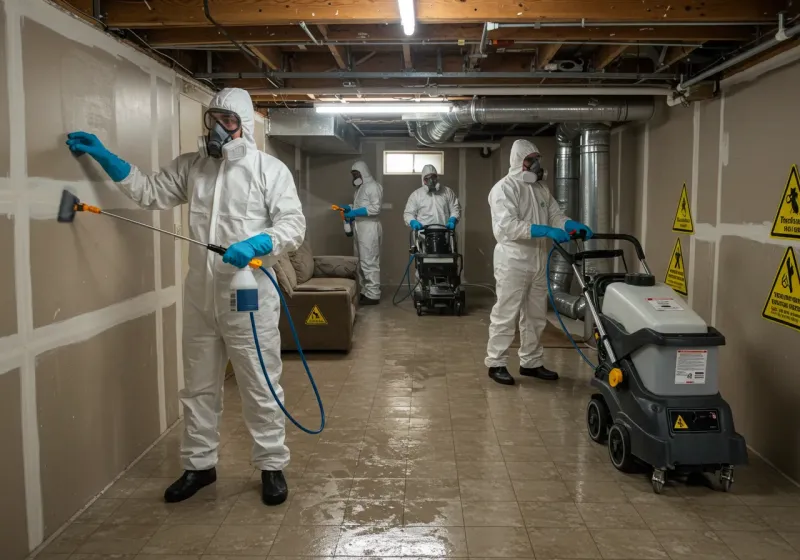 Basement Moisture Removal and Structural Drying process in Craven County, NC